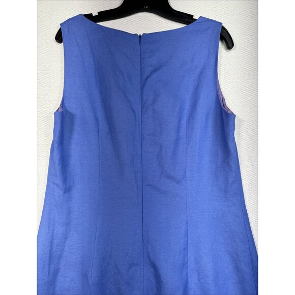 Yves Cossette Depeche Mode Womens Linen Blend Jacket & Dress Size 14 Blue - Picture 13 of 14